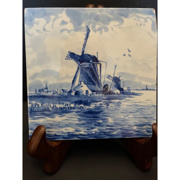 Delft Holland Miniatures & Tile Windmill Design Signed Hand Painted - Picture 12 of 14